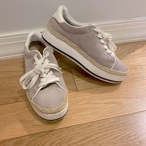 Grey Suede Espadrille Platform Sneaker size 6